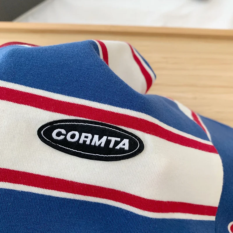 2-7Y autumn Children Clothes For Baby Girl Boys T-shirt Stripe Cotton Long Sleeves Shirts Teen Hoodie Bottoming Shirt Kids Tops - Image 3