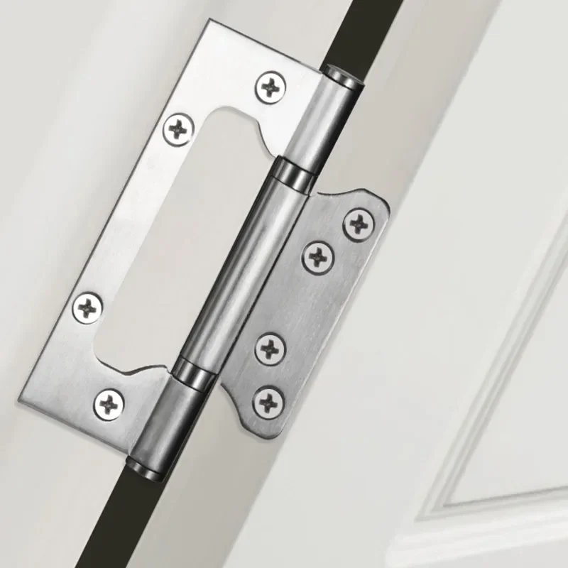 2 Pcs (1 Pair) Room Door Hinges, Furniture Accessories Free Slotted Hinge Thickened Silent 304 Stainless Steel Mother 4" inch - Image 2