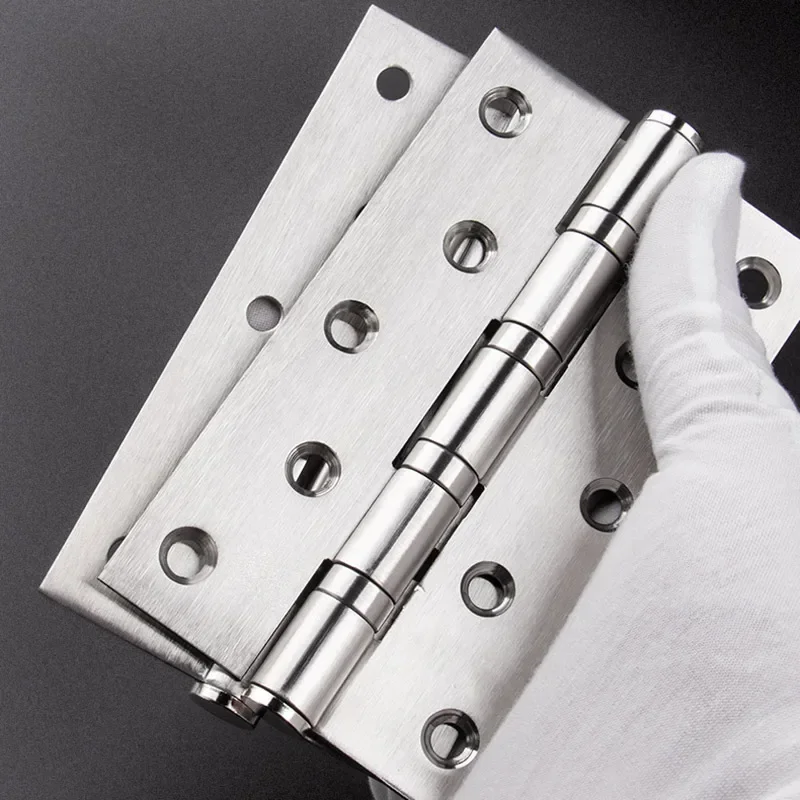 2 Pcs (1 Pair) Room Door Hinges, Furniture Accessories Free Slotted Hinge Thickened Silent 304 Stainless Steel Mother 4" inch - Image 6