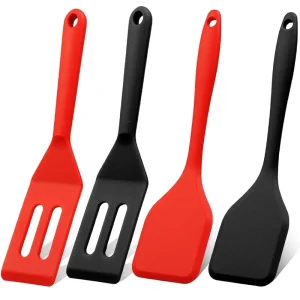 2 Pieces Mini Spatula Silicone Brownie Serving Spatula Set Flexible Non Stick Turner Heat Resistant Cooking Tool for Eggs Steak