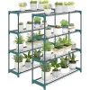 2-Tier Metal Plant Stand, Indoor/Outdoor, Easy Assembly, Suitable for Balcony Garden Decor, 90x28x104cm