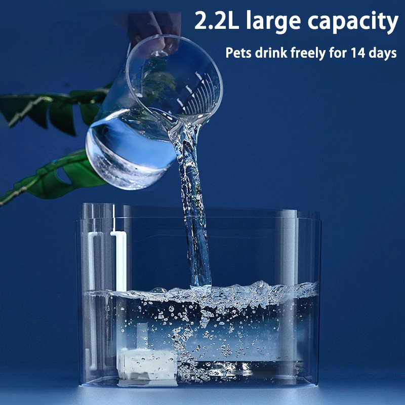 2.2L Cat Water Fountain,Pet Water Dispenser With Filter,Dog Drinking Fountain For Cats,Ultra Quiet Water Pump - Image 5