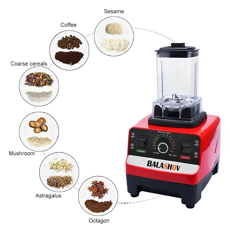 2000W Heavy Duty Commercial Grade Blender Mixer Juicer Fruit Food Processor Ice Smoothies Blender High Power Juice maker Crusher - Image 2