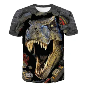3-14 Ys Baby Boys Dionsaur T-Shirt Children's Clothing Kids Clothes Boys Girls T Shirt Summer Cartoon Tops Short Sleeve Tees