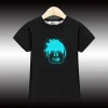 2024 Children New Short Sleeved T-shirt Boys Casual Luminous Tops Cartoon Printed Shirt US Size 3-14T