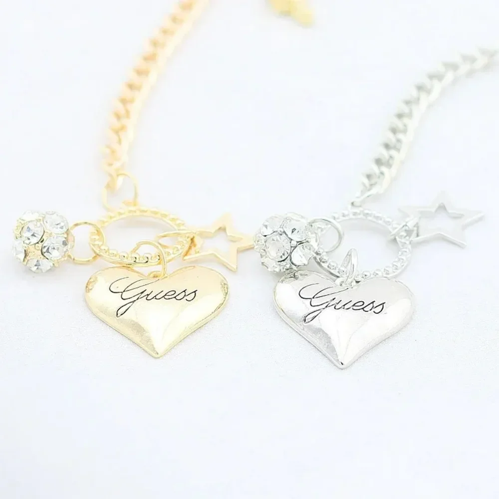 2024 New Arrival Love Heart Charms Bracelets for Women Gold Silver Color Bracelet&Bangle Jewelry Europe American Style Gift - Image 2