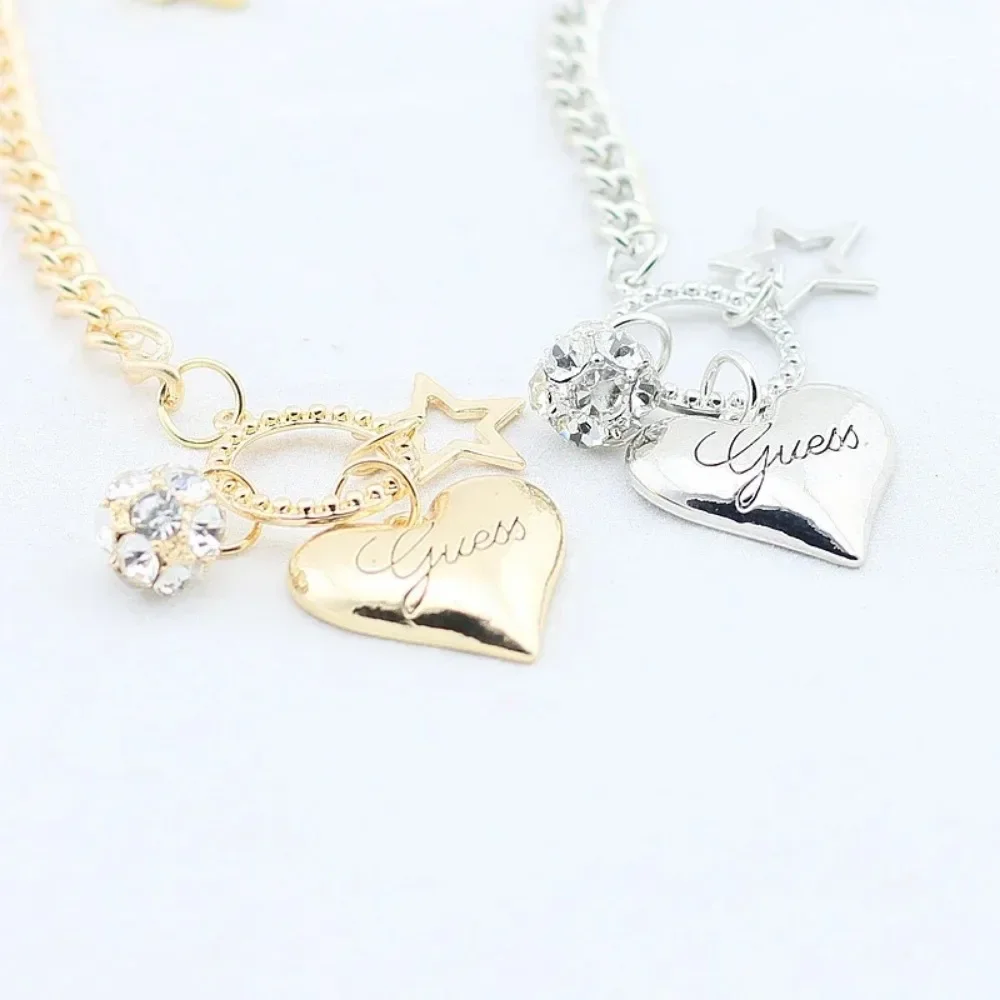 2024 New Arrival Love Heart Charms Bracelets for Women Gold Silver Color Bracelet&Bangle Jewelry Europe American Style Gift - Image 3