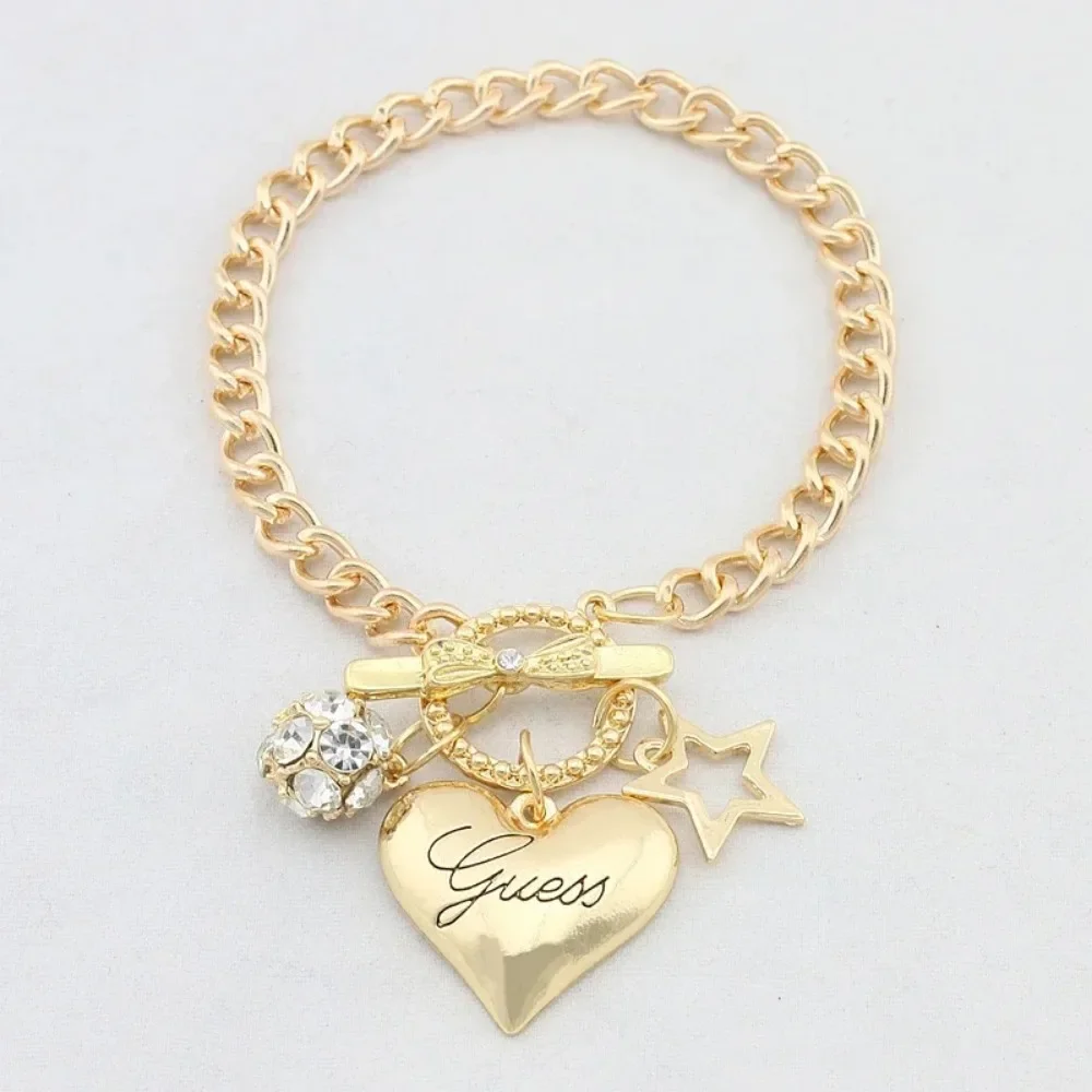 2024 New Arrival Love Heart Charms Bracelets for Women Gold Silver Color Bracelet&Bangle Jewelry Europe American Style Gift - Image 5