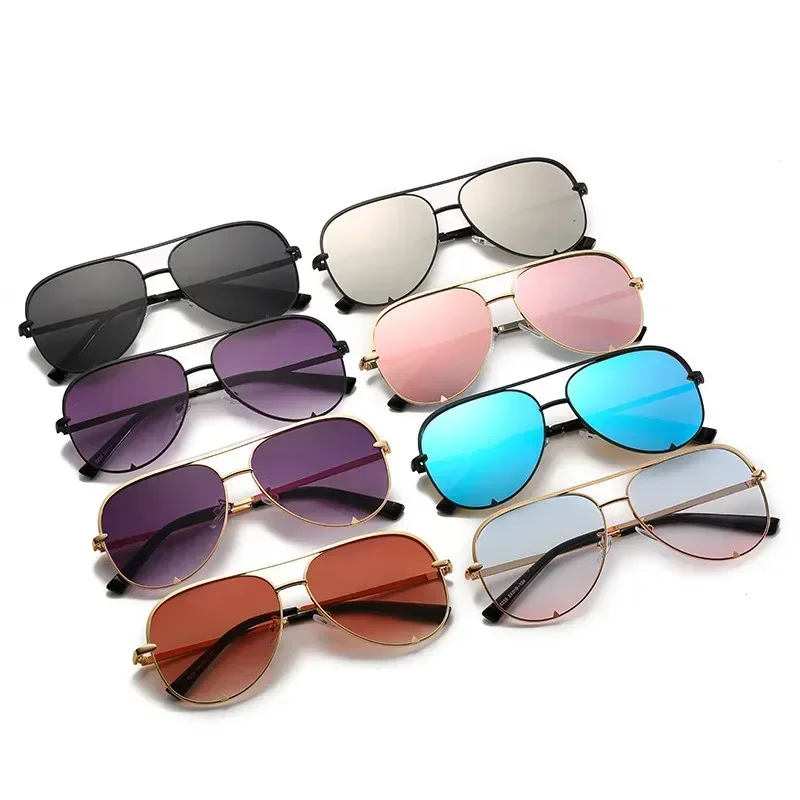 2024 New Fashion Brand Designer Ladies Pilot Sunglasses Women Men Goggle Gradient Sun Glasses For Female Mirror Shades UV400 - Image 6