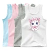 2024 Summer Girls Cute Cat Print Vest Princess Girl Fashion Tank Top Kids Sleeveless T-shirt 3-14y