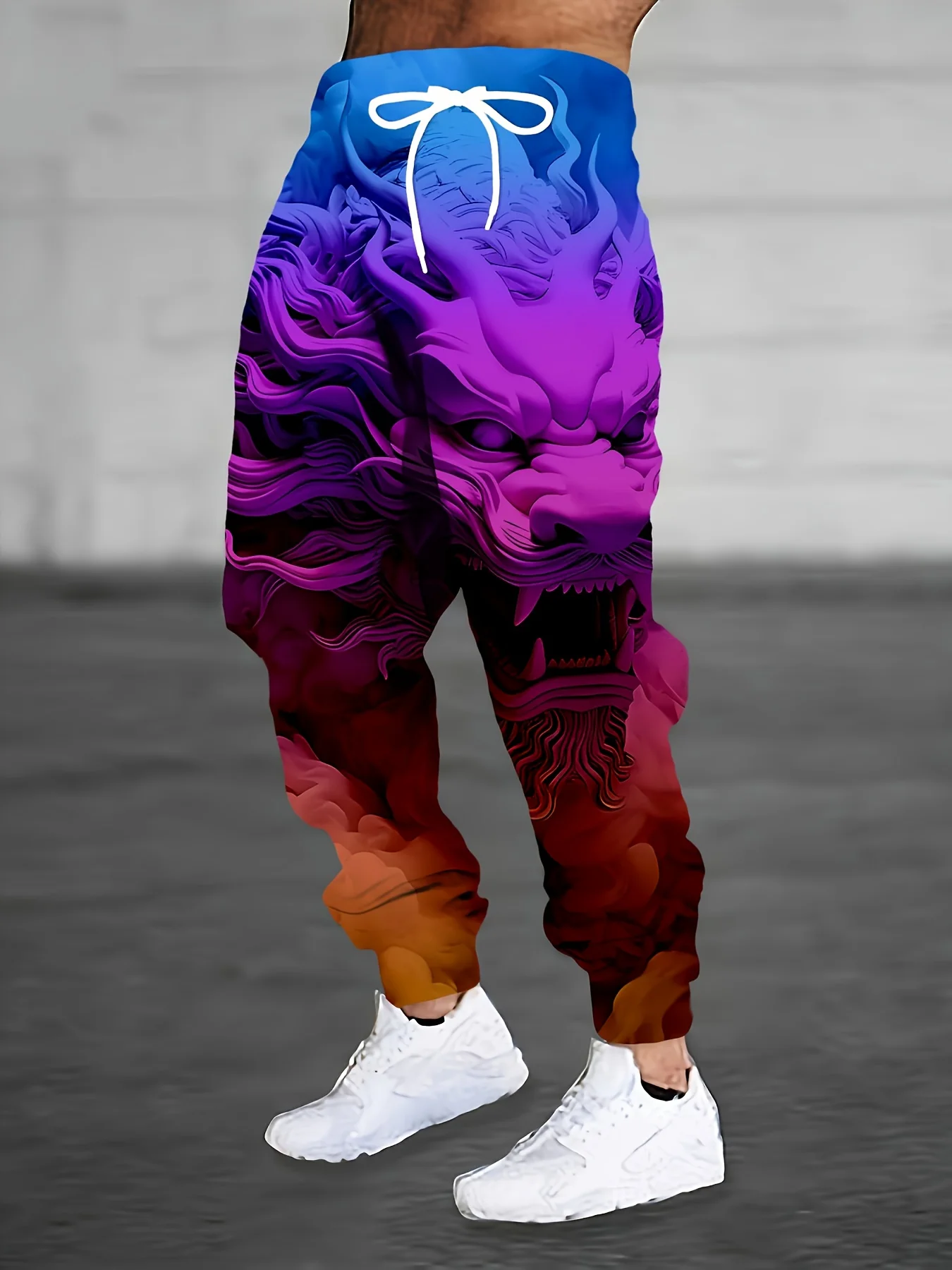 2025 Mythic Animal Graphic Men's Side Pockets Elastic Drawstring Sweatpants Joggers Pants Casual Trousers Street Fall Winter - Image 2