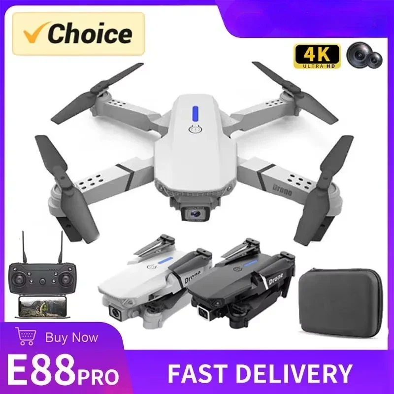2025 New E88 Pro WIFI FPV Drone Wide Angle HD 4K 1080P Camera Height Hold Foldable Quadcopter RC Helicopter Toy Gift - Image 2