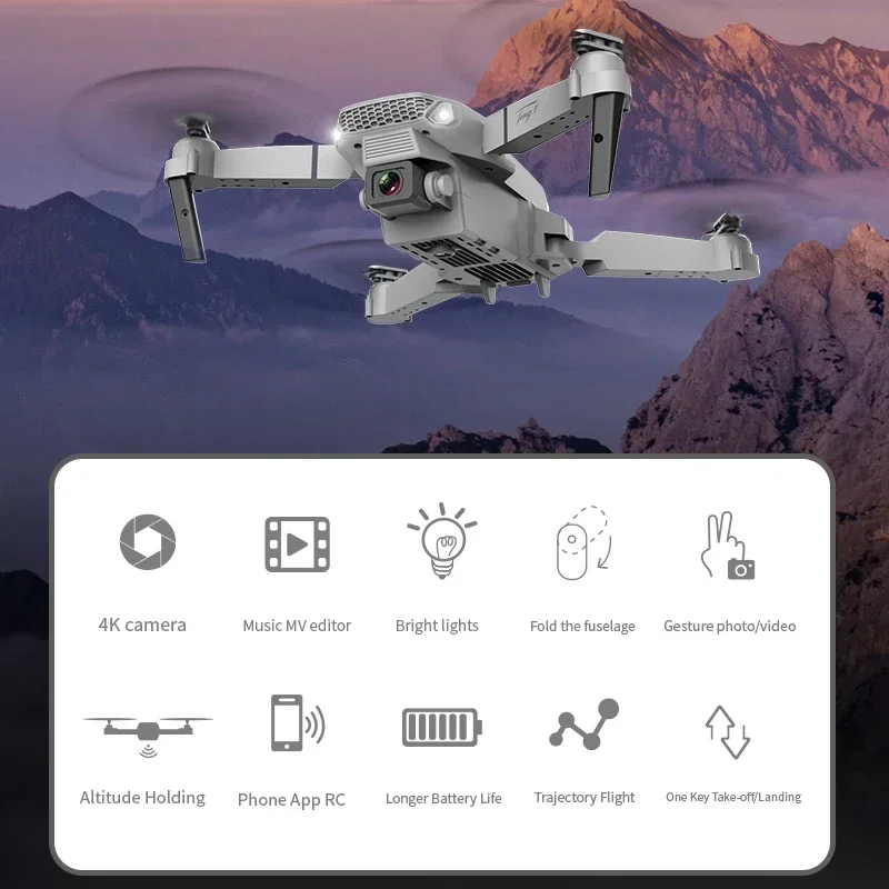 2025 New E88 Pro WIFI FPV Drone Wide Angle HD 4K 1080P Camera Height Hold Foldable Quadcopter RC Helicopter Toy Gift - Image 6
