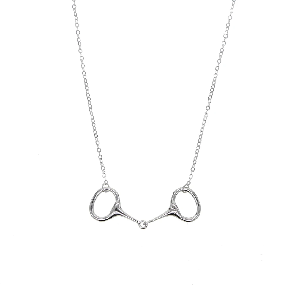 2025 New High Polished 925 Sterling Silver Horse Snaffle Bit Necklace Fashion European plain Silver Jewelry For Women - Image 2