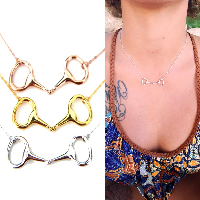 2025 New High Polished 925 Sterling Silver Horse Snaffle Bit Necklace Fashion European plain Silver Jewelry For Women - Image 5
