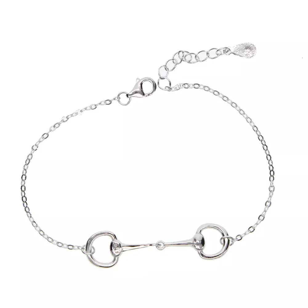 2025 New High Polished 925 Sterling Silver Horse Snaffle Bit Necklace Fashion European plain Silver Jewelry For Women - Image 3