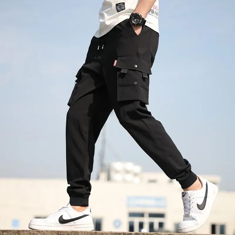 2026 New Trendy Solid Color Pants, Multi Flap Pocket Men's Cargo Pants, Loose Casual Outdoor Pants, Men's Work Pants oversized - Image 3