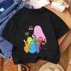 2026 Summer Boys Girls T Shirt Les Barbapapa Cute Cartoon Casual Street Fashion Daily Outfit 3-14Y