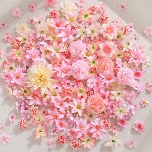 20/50Pcs Artificial Flower Head Mini Silk Artificial Rose Peony Daisy Flower Craft Supplies Wedding Party Wreath Home Decoration