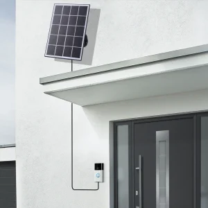 20W Solar Charger 9.8Ft Charging Cable Solar Panel Charger 360° Adjustable Wall Mount Solar Panel Kit for Ring Video Doorbell 4
