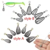 20pcs Fishing Weight Sinkers 3.5g-14g Waterdrop-shaped Twisted Ring Lead Sinker for Bass Casting Carolina Rig Texas Rig Tackle