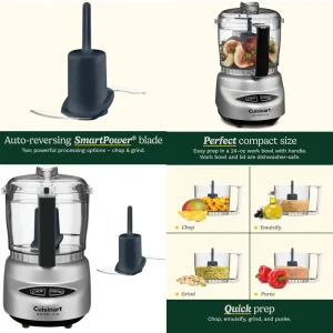 24-Ounce Compact Food Processor - Chop Herbs, Veggies, Cheese with Stainless Steel Blade