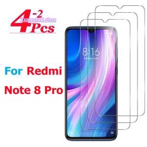 2/4 piece of glass film suitable For Xiaomi Redmi Note 8 Pro tempered glass high-definition anti drop screen protector