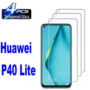 2/4Pcs 9H Tempered Glass For Huawei P40 Lite P30 Lite HD Screen Protector