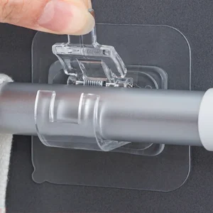 2/4Pcs No Drill Curtain Rod Brackets Self Adhesive Rail Hooks Adjustable Shower Household Storage Hanging Stick Rack Holder