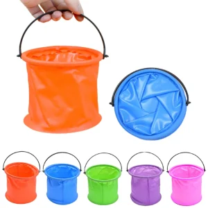2/4pcs Folding Bucket Art Pen Washing Bucket Handheld Toys Outdoor Beach Sand Pool Leisure Toys Portable Fishing Tools