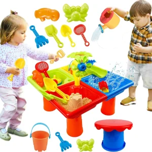 25 Pcs Summer Water Table for Toddlers 4 In 1 Kids Water and Sand Outdoor Activity Sensory Toy Beach Pool Backyard Toy