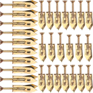 25/50Set Self Drilling Drywall Anchors Kit – 25/50PCS M12x30mm Steel Anchor and 25/50PCS M4x30mm zinc Screws for Walls Easy No-