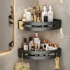 2PCS Bathroom Shelf Plastic Shampoo Rack Shower Rack No Drill Shelf Kitchen Storage Rack Bathroom Accessories