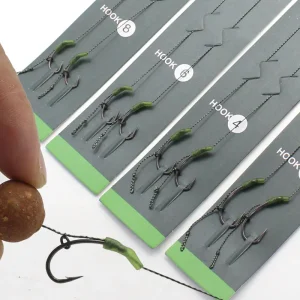 2PCS Carp Rigs Fishing Hair Rigs Ready Made Carp Fishing Hook Size 2#4#6#8 Fishing Tackle Equipment Accessories Pesca