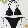 2Pc/Set 2024 Fashion Sexy Swimsuit Women Bikinis Set Triangle Swimwear String Beachwear Thong One Piece Suits Brazilian Biquini