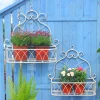 2Pcs Iron Hanging Plant Stand Vintage Flower Planter Indoor Metal Wall Mounted Basket for Home Balcony Patio Farmhouse Garden