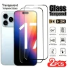 2Pcs Ultra Clear Tempered Glass for iPhone 17 16 15 14 Pro Max Air 17e 16e Screen Protector for iPhone 15 14 Plus 13 12 11 Pro