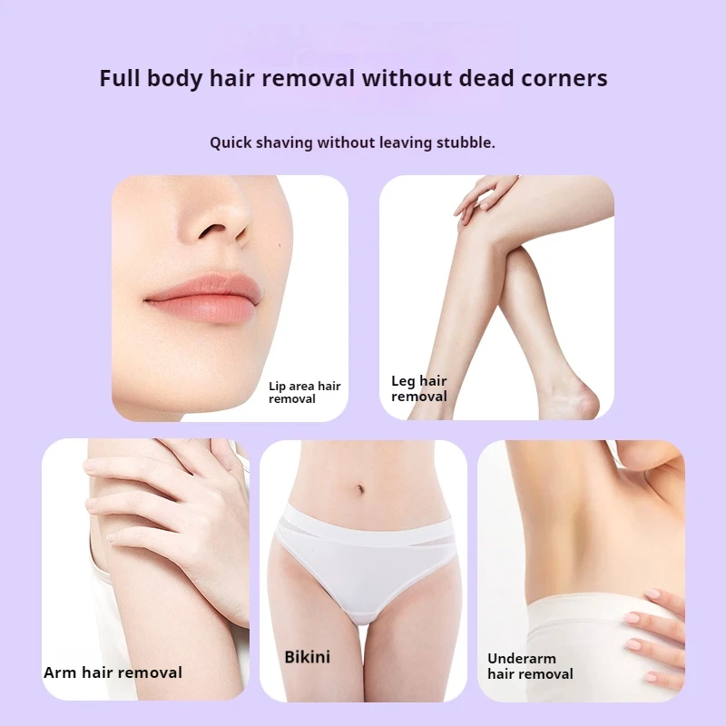 2in1 Electric Razor for Women Painless Hair Removal Rechargeable Body Trimmer Underarm Mustache Epilator Shaver - Image 2