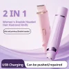 2in1 Electric Razor for Women Painless Hair Removal Rechargeable Body Trimmer Underarm Mustache Epilator Shaver