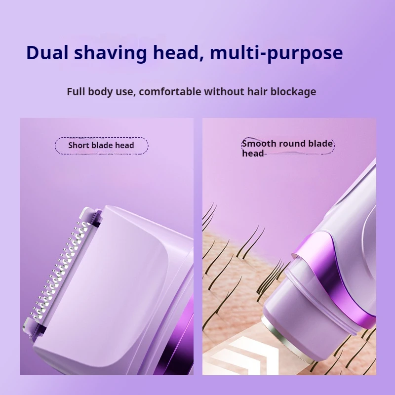 2in1 Electric Razor for Women Painless Hair Removal Rechargeable Body Trimmer Underarm Mustache Epilator Shaver - Image 6