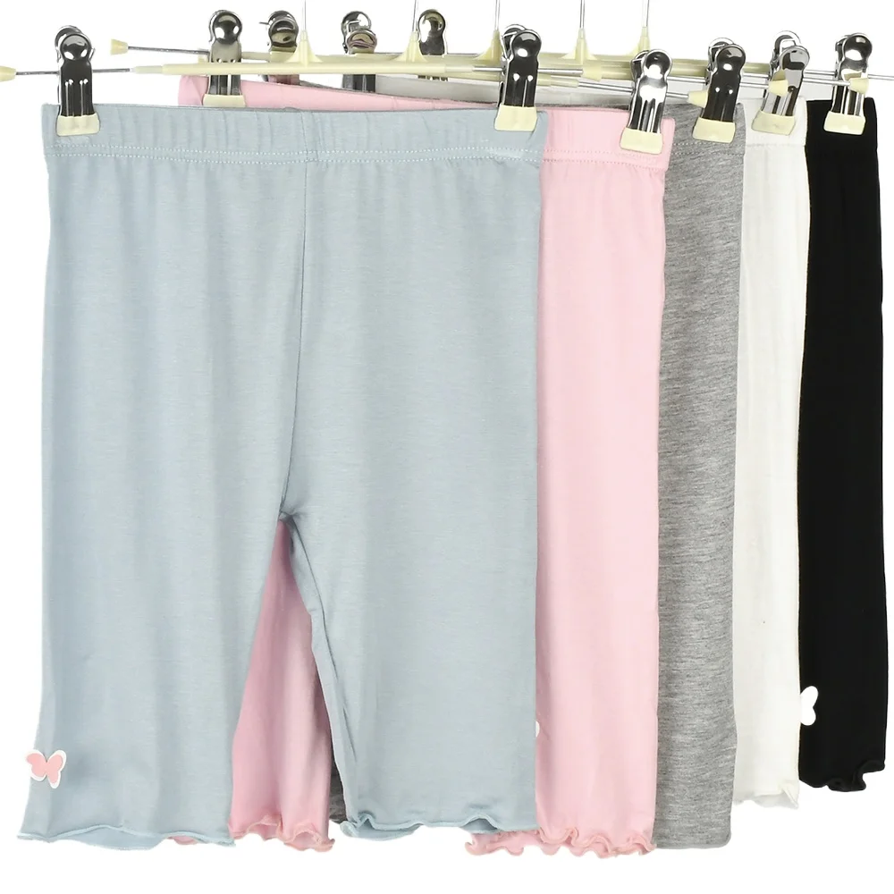3-14 Year Summer Girls Knee Length Pants Kids Elastic Candy Color Leggings Children Ruffles Bottoms Capris Girl Skinny Pants - Image 6