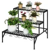 3 Tier Metal Plant Stand, Ladder Shelf Flower Pot Holder, Indoor Outdoor Plant Flower Display Rack for Living Room Balcony Gard