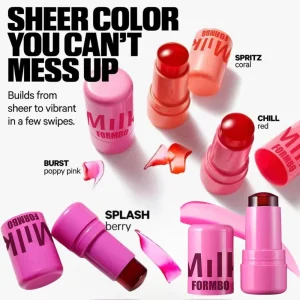 3-in-1 Milk Jelly Tint Facial Blusher Moisturized Blusher Brighten Matte Facial Contour Rouge Lipstick Sticker Beauty Makeup Kit