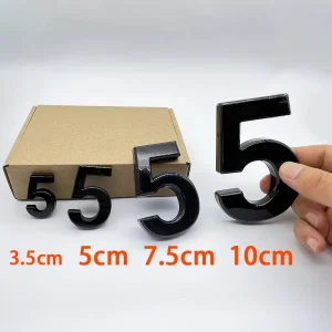 3.5-10cm 3D House Numbers Digits 0-9 Sticker Self Adhesive Door Plate Sign Outdoor Mailbox Hotel Apartment Room Address Plaque