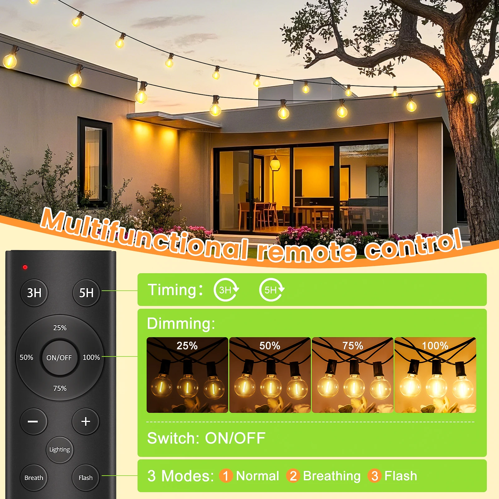 30M Outdoor String Lights G40 LED Festoon Fairy Patio Garland Lamp Wedding Street Camping Garden Birthday Party Decoration Light - Image 4