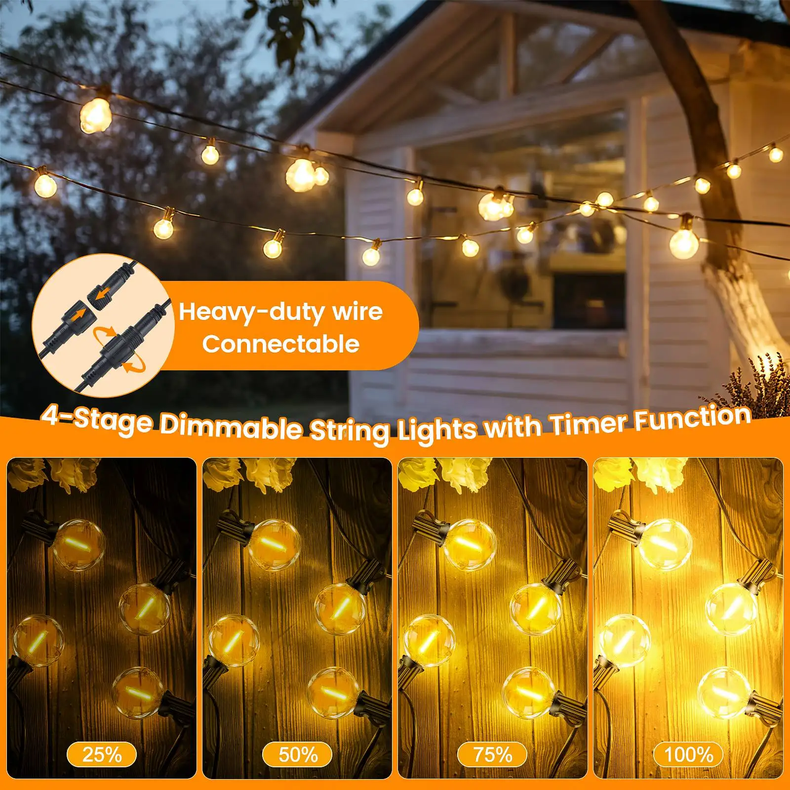 30M Outdoor String Lights G40 LED Festoon Fairy Patio Garland Lamp Wedding Street Camping Garden Birthday Party Decoration Light - Image 5