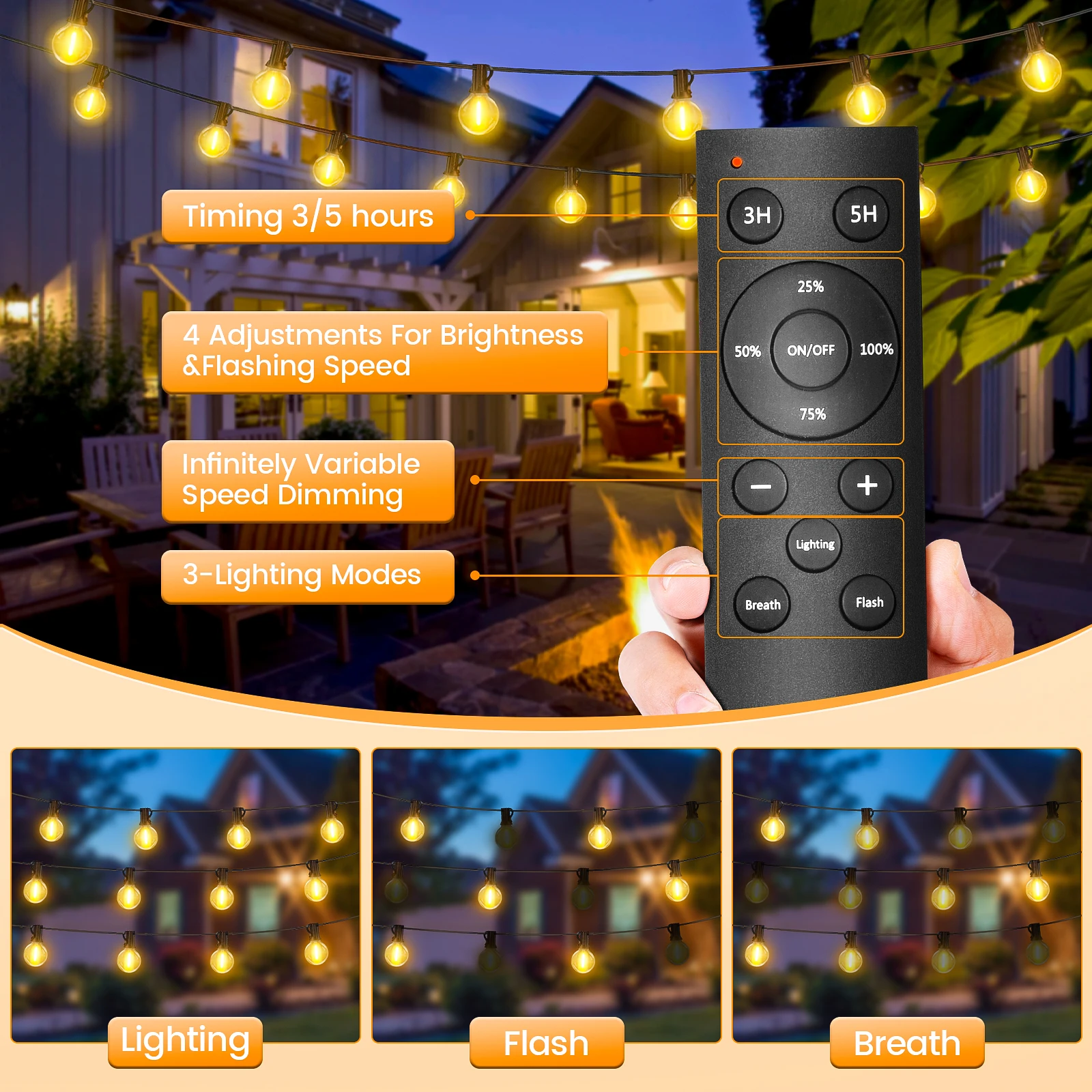 30M Outdoor String Lights G40 LED Festoon Fairy Patio Garland Lamp Wedding Street Camping Garden Birthday Party Decoration Light - Image 6