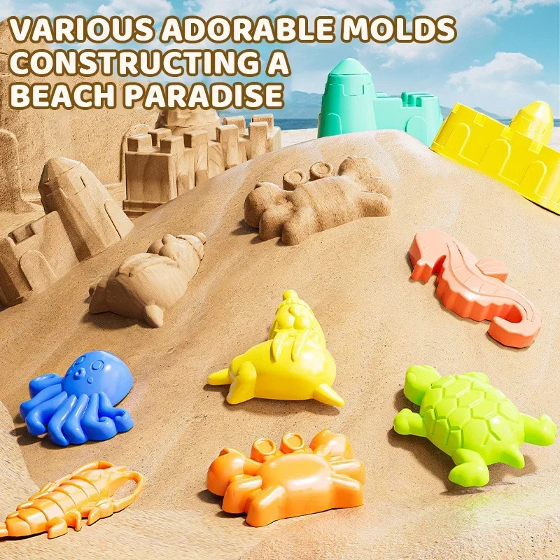 31PC Beach Toys Set Sand-digging Tools Sand Molds Build Sandcastles Kids Shovels Carts Buckets Outdoor Indoor Water Play Game - Image 4