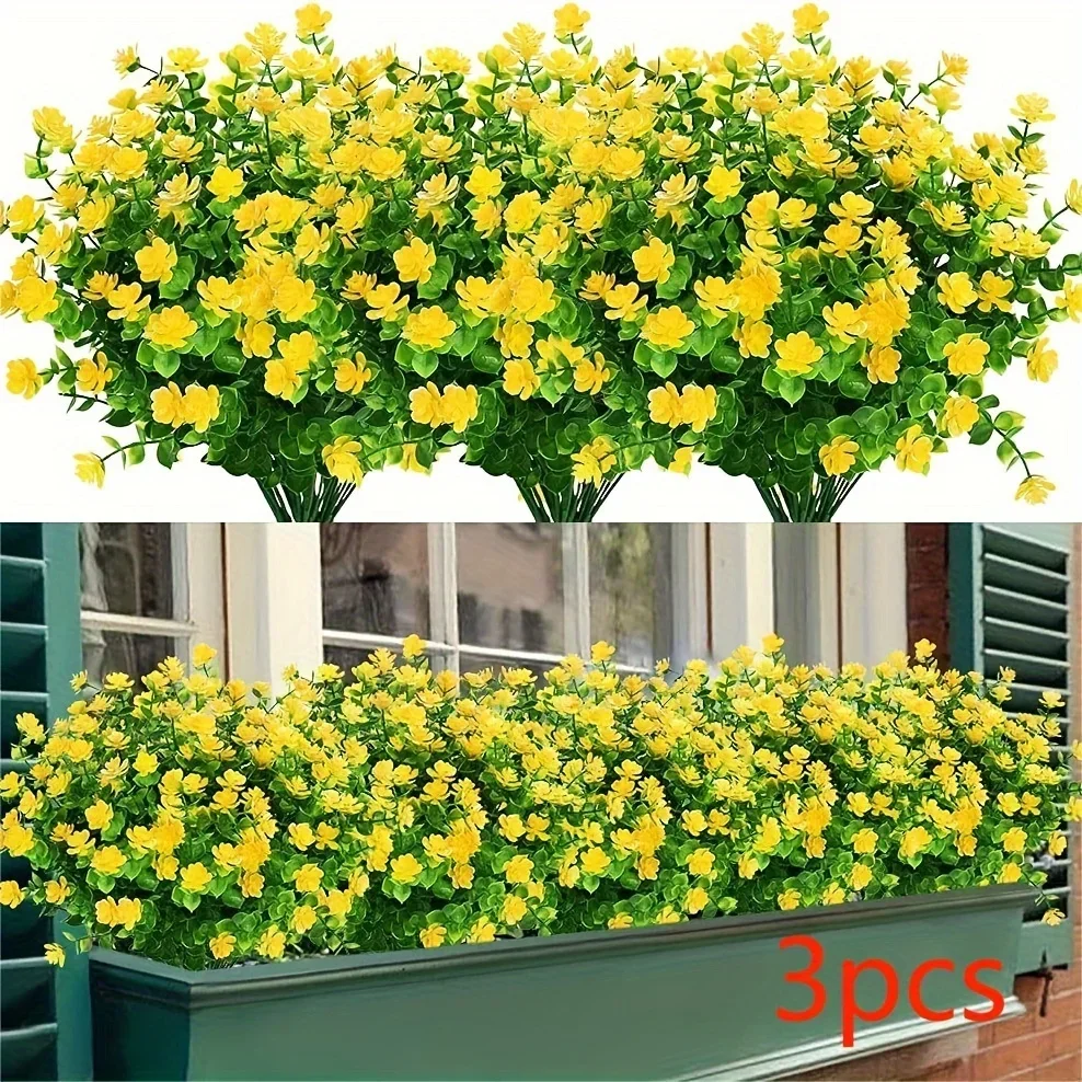 3/8pcs Artificial Flowers For Home And Garden Decor - Realistic Simulation Floral Bouquets And Shrubs For Porch And Outdoor Use - Image 4
