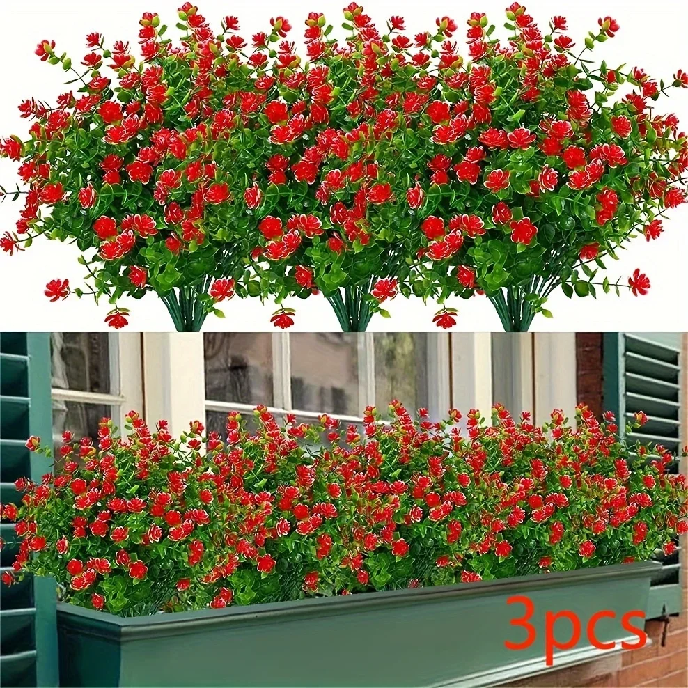 3/8pcs Artificial Flowers For Home And Garden Decor - Realistic Simulation Floral Bouquets And Shrubs For Porch And Outdoor Use - Image 5